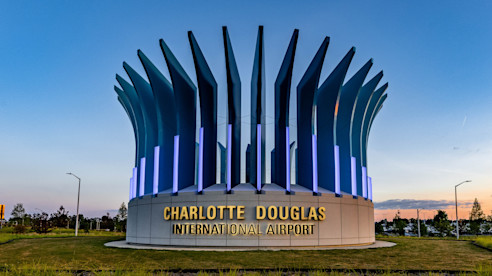 CLT Crown Monument at dusk RCA